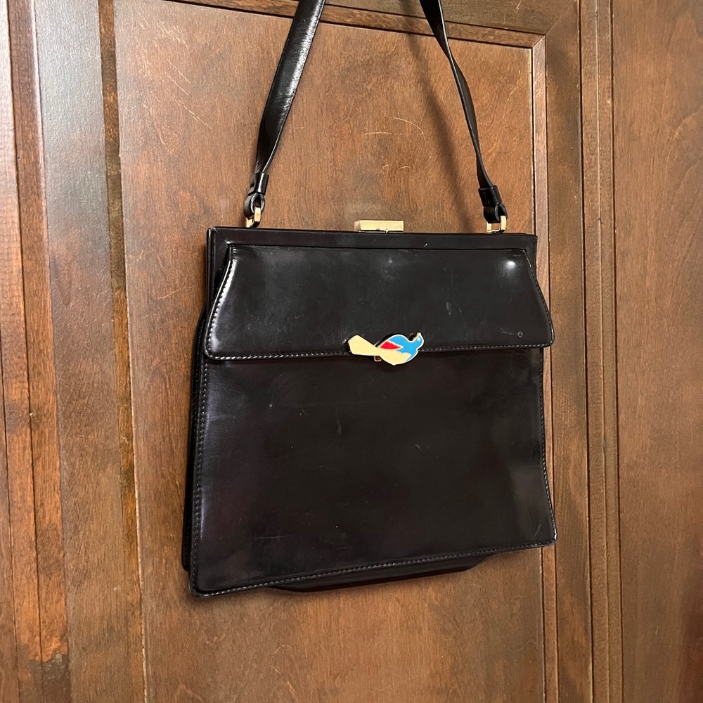 Vtg Cynthia Rowley Leather Handbag with Bird Detail